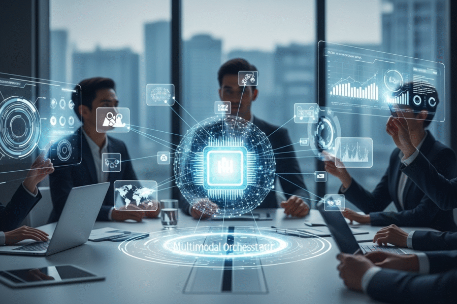 agente de IA MANUS, estratégia empresarial com IA, posicionamento competitivo na era da IA, transformação digital, automação com inteligência artificial, futuro dos negócios, produtividade com IA, orquestração multimodal, inovação corporativa, agentes autônomos em empresas