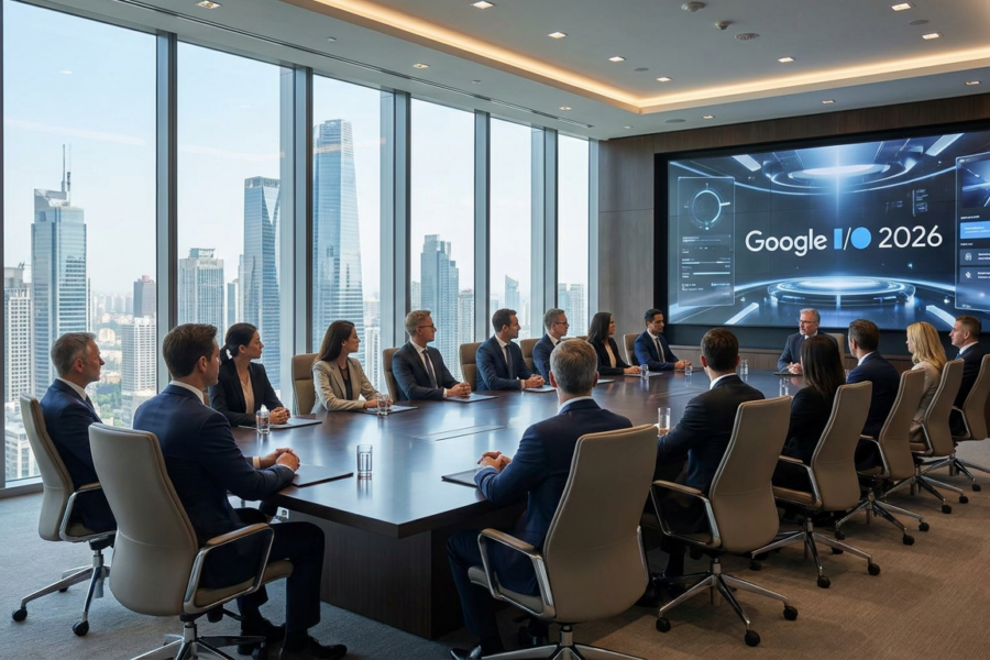 Google I/O, Google, inteligência artificial, SEO, busca, internet, inovação, negócios, transformação digital, agentes de IA, Gemini, estratégia digital